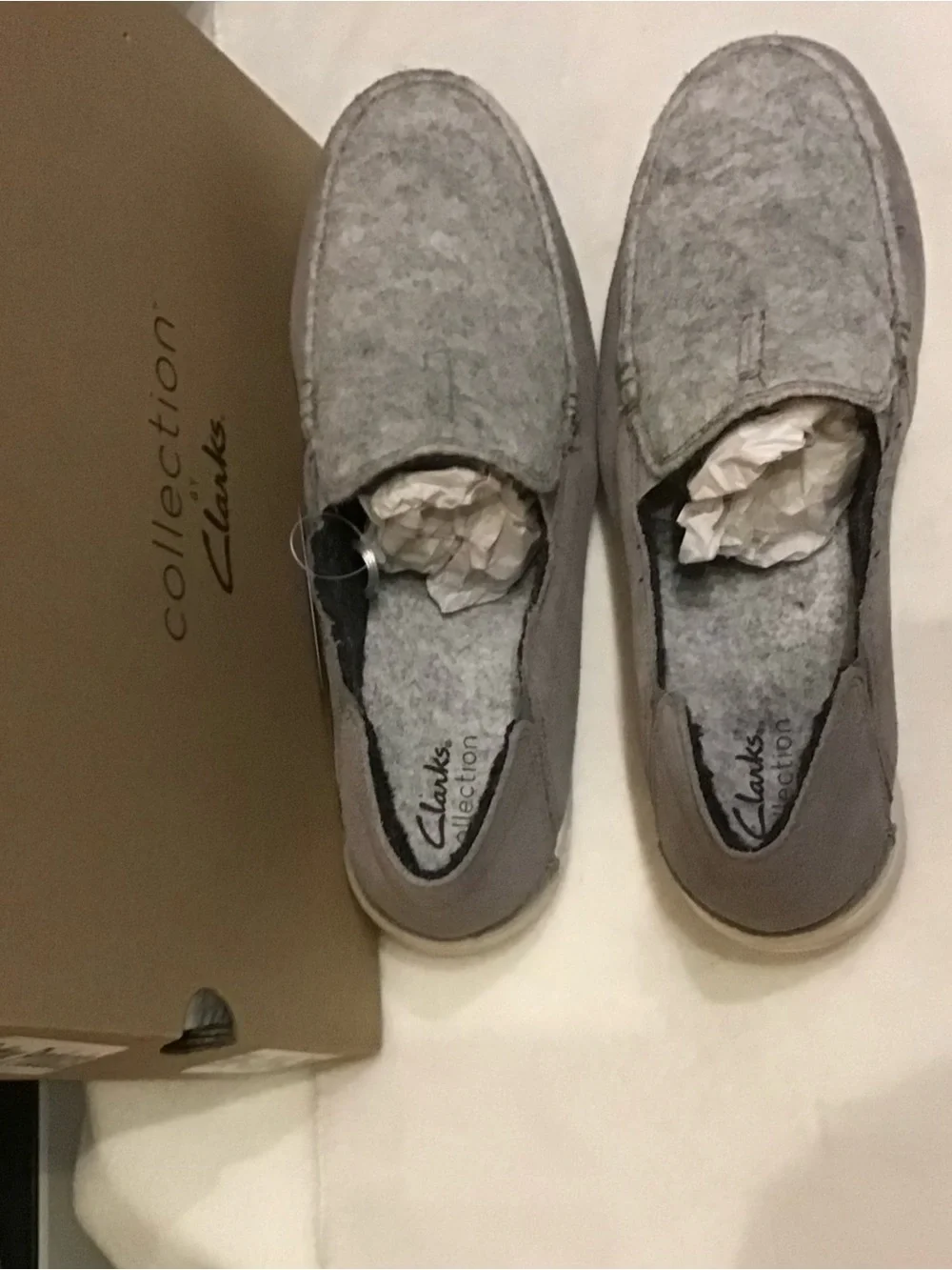 Clarks Gorwin Step Men's Grey Suede Loafers in grey suede, featuring a slip on